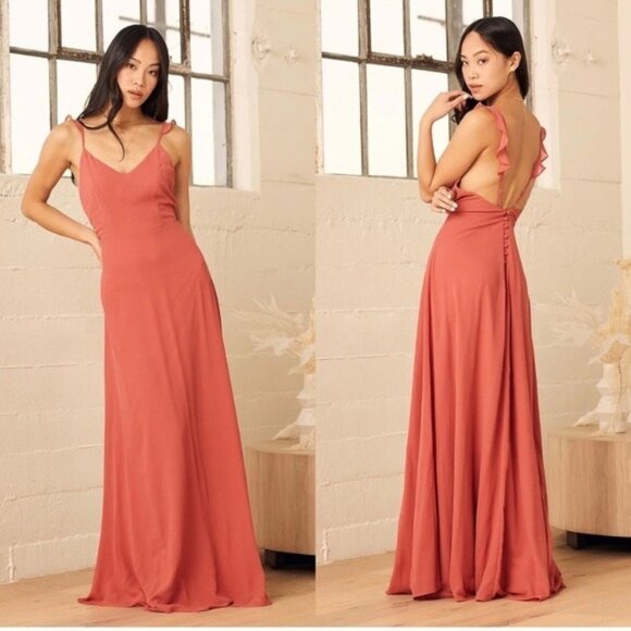 NWT Lulus Meteoric Maxi Open Back Dress - Picture 1 of 6